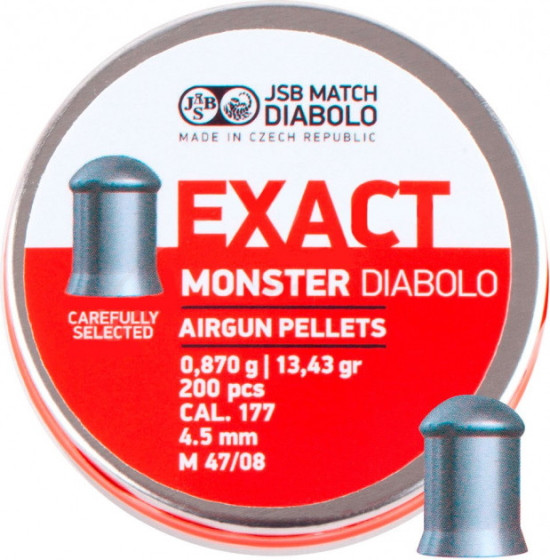 Кулі й патрони JSB Exact Monster Diabolo 4.5 mm 0.87 g 200 pcs