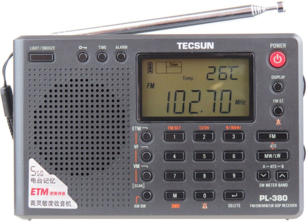 Радиоприемник / часы Tecsun PL-380