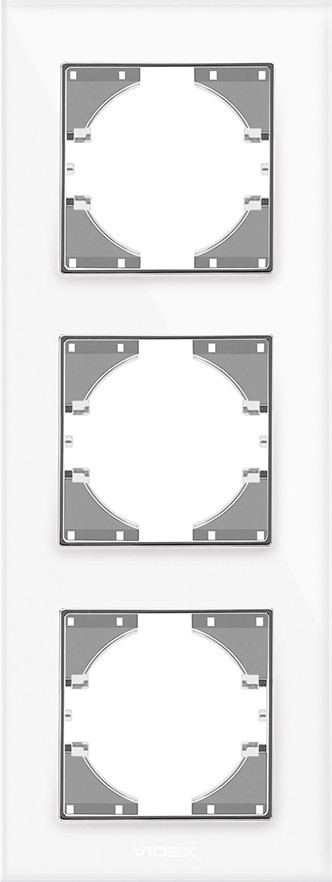 Рамка для розетки / выключателя Videx VF-BNFRG3V-W