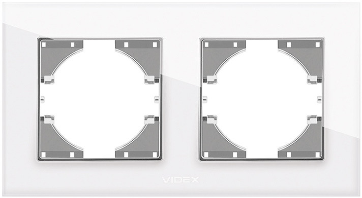 Рамка для розетки / выключателя Videx VF-BNFRG2H-W