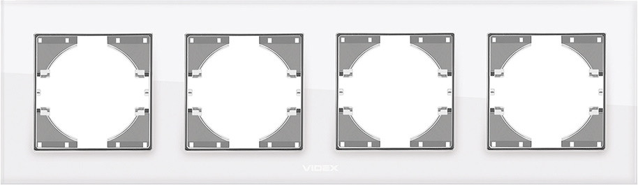 Рамка для розетки / выключателя Videx VF-BNFRG4H-W