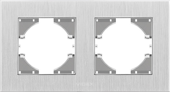 Рамка для розетки / выключателя Videx VF-BNFRA2H-SL