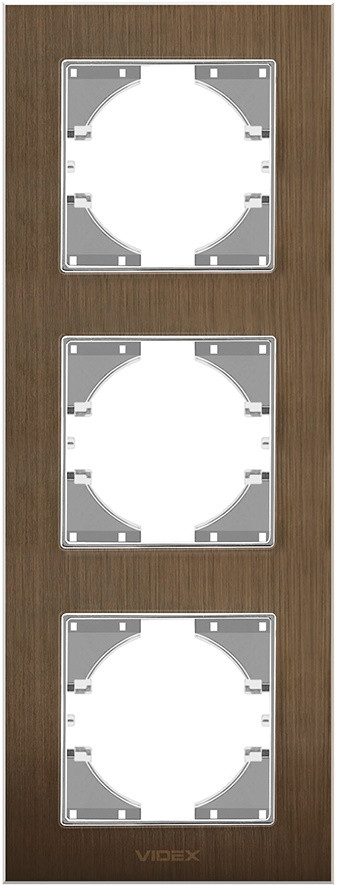 Рамка для розетки / выключателя Videx VF-BNFRA3V-CH