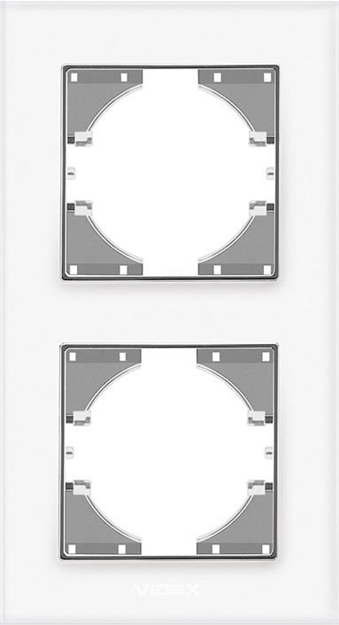Рамка для розетки / выключателя Videx VF-BNFRG2V-W
