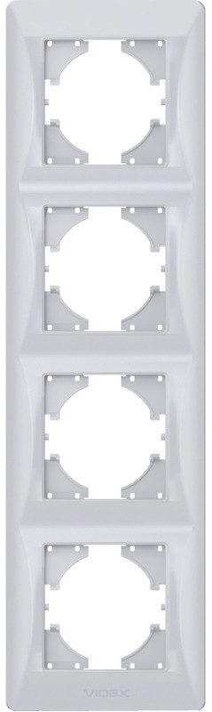 Рамка для розетки / выключателя Videx VF-BNFR4V-SS