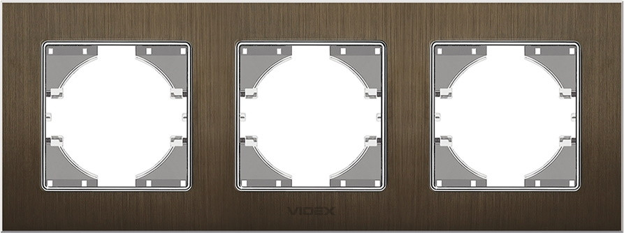Рамка для розетки / выключателя Videx VF-BNFRA3H-CH