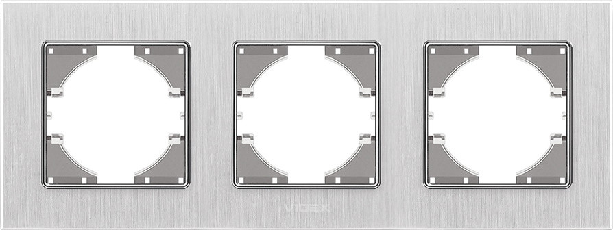 Рамка для розетки / выключателя Videx VF-BNFRA3H-SL