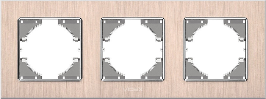 Рамка для розетки / выключателя Videx VF-BNFRA3H-CP