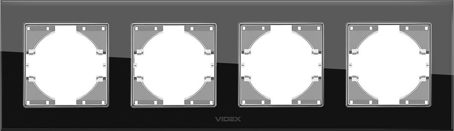 Рамка для розетки / выключателя Videx VF-BNFRG4H-B