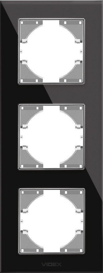 Рамка для розетки / выключателя Videx VF-BNFRG3V-B
