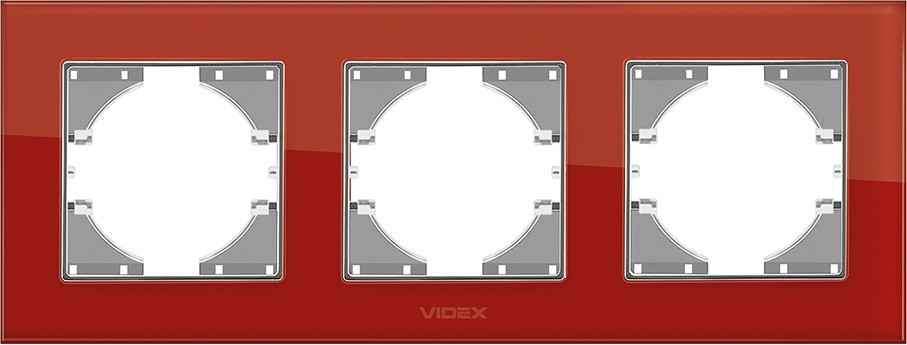 Рамка для розетки / выключателя Videx VF-BNFRG3H-RD