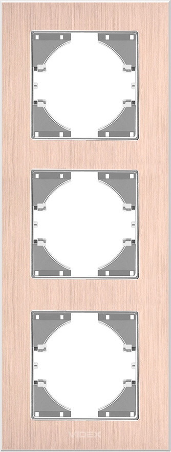 Рамка для розетки / выключателя Videx VF-BNFRA3V-CP