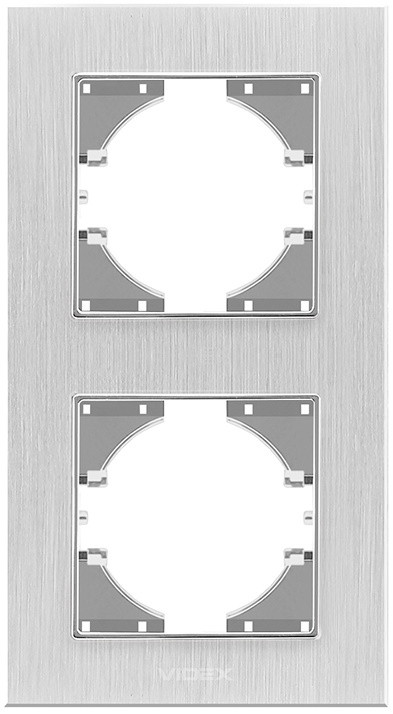 Рамка для розетки / выключателя Videx VF-BNFRA2V-SL