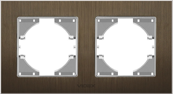 Рамка для розетки / выключателя Videx VF-BNFRA2H-CH