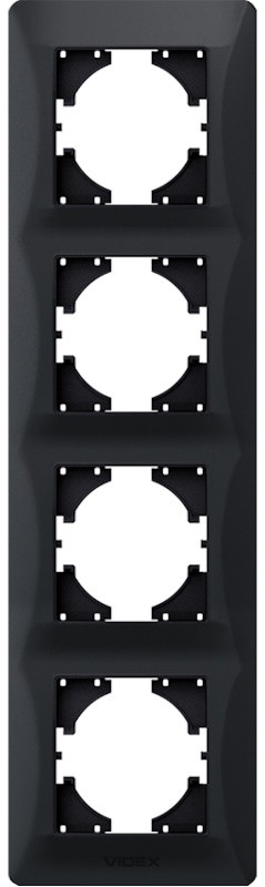 Рамка для розетки / выключателя Videx VF-BNFR4V-BG