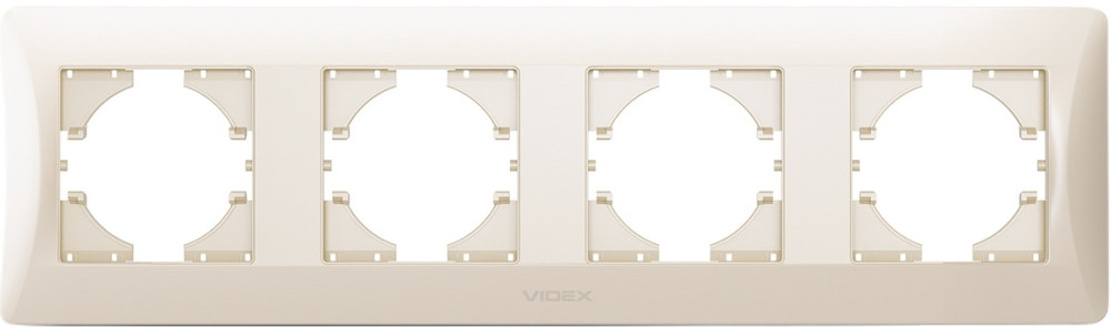 Рамка для розетки / выключателя Videx VF-BNFR4H-CR