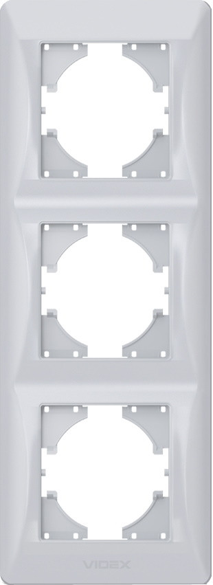 Рамка для розетки / выключателя Videx VF-BNFR3V-SS