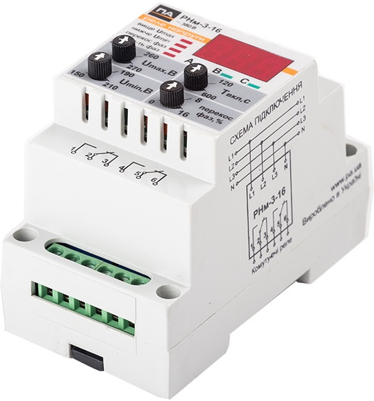 Реле напряжения PromAvtomatika RNm-3-16