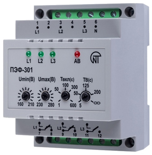Реле выбора фаз Novatek-Electro PEF-301