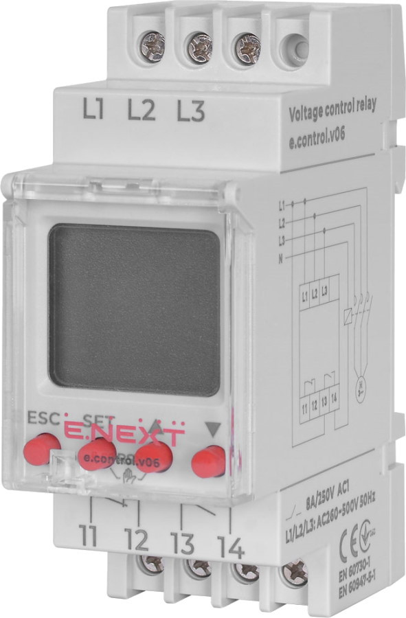 Реле напряжения E.NEXT e.control.v06