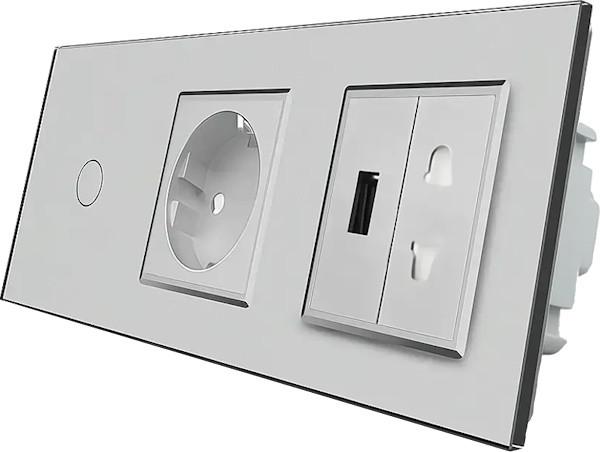 Розетка Livolo VL-C701SC1EU1USBC1A-15