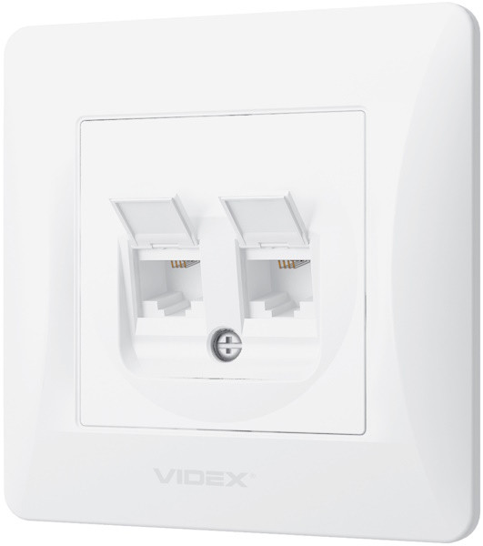Розетка Videx VF-BNSK2TF3-W