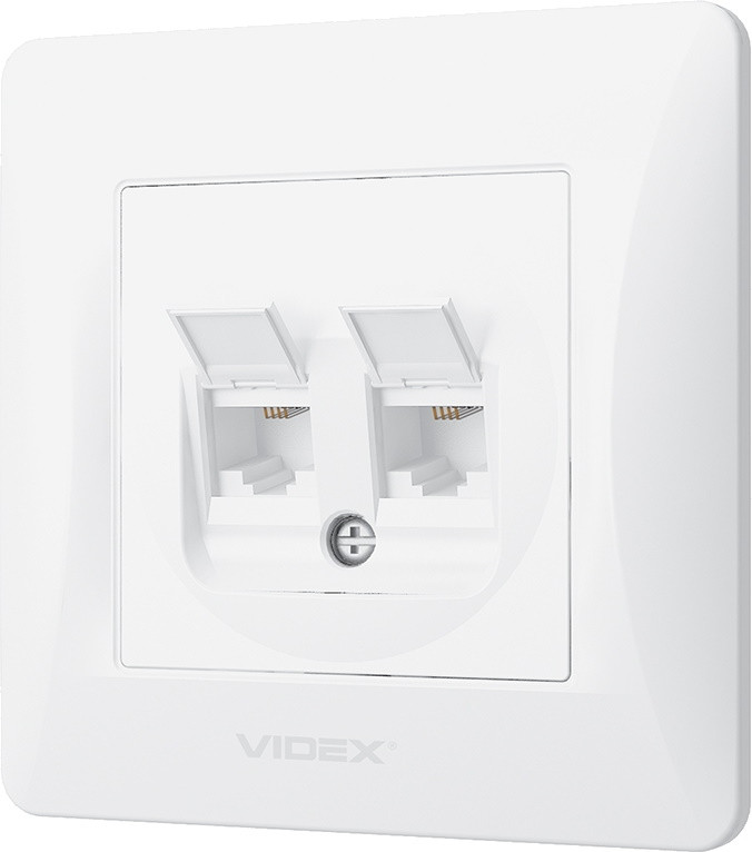 Розетка Videx VF-BNSK2PC6TF3-W