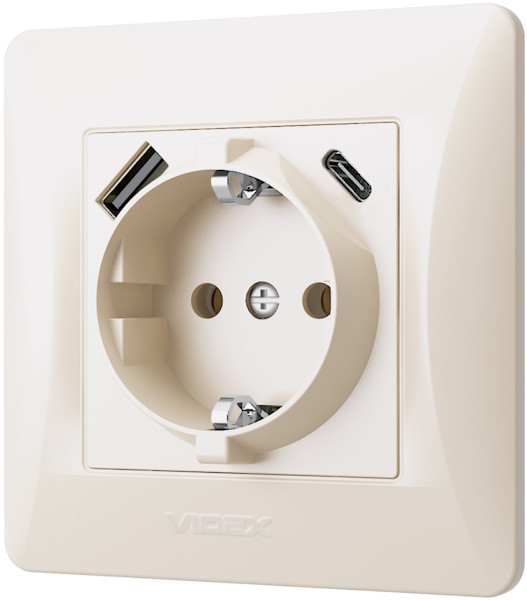 Розетка Videx VF-BNSK1GUC-CR