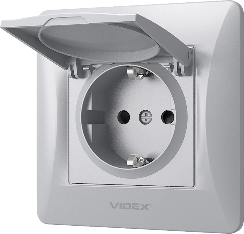 Розетка Videx VF-BNSK1GC-SS