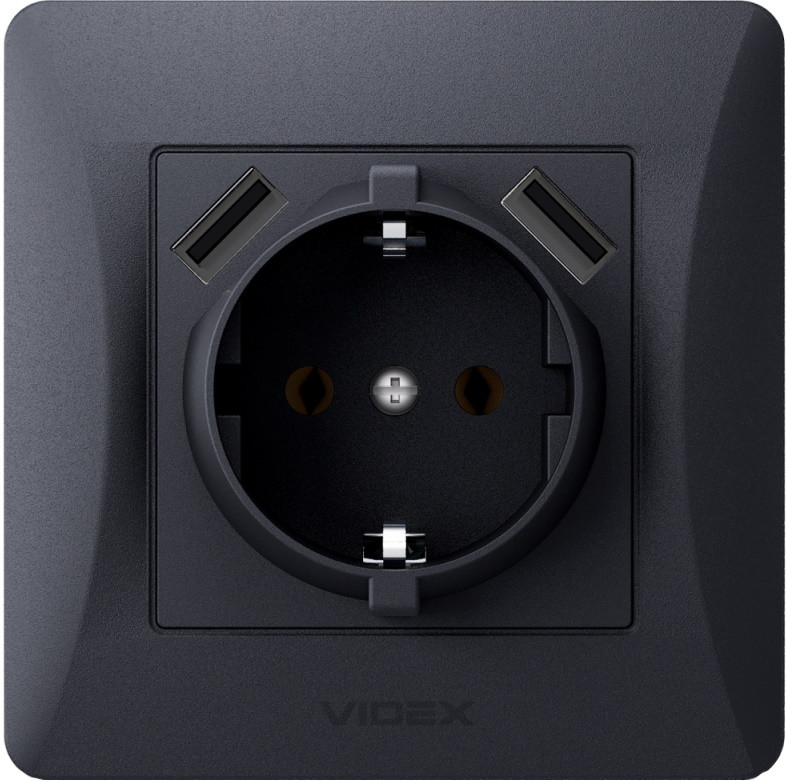 Розетка Videx VF-BNSK1GU2-BG