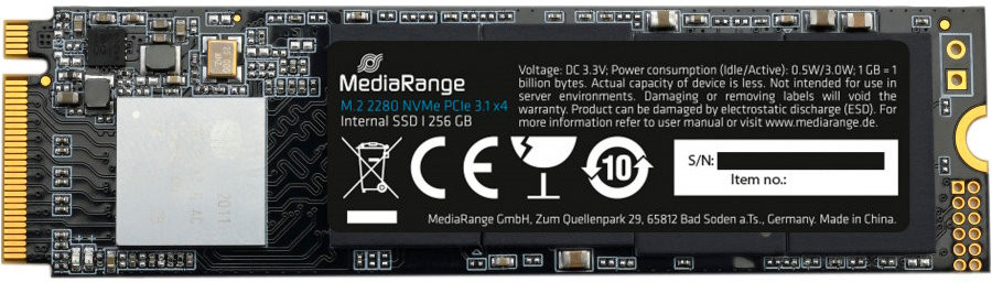 SSD MediaRange M.2 NVMe MR1031 256 ГБ