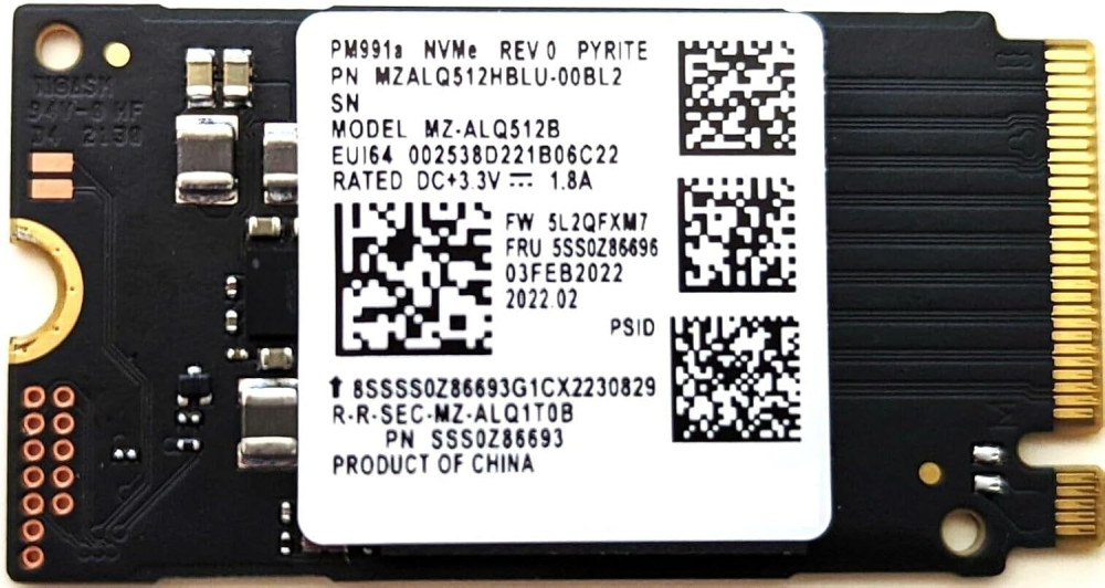 SSD Samsung PM991a 2242 MZALQ512HBLU 512 ГБ