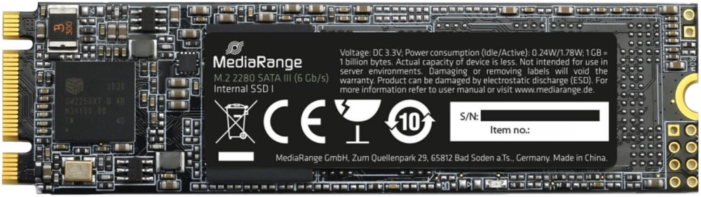 SSD MediaRange M.2 SATA III MR1022 256 ГБ