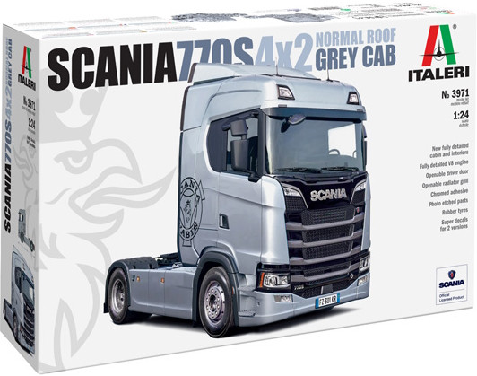 Збірна модель ITALERI Scania S770 4x2 Normal Roof Grey Cab (124)