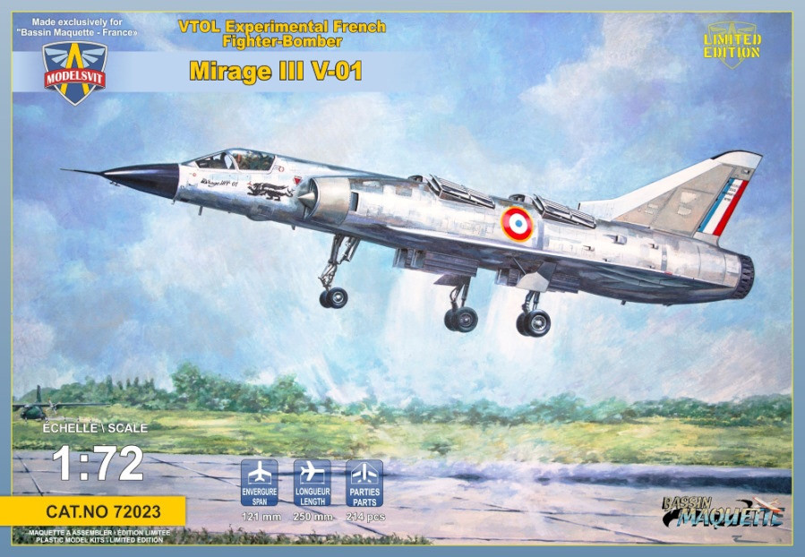 Сборная модель Modelsvit Mirage III V-01 French VTOL (172)