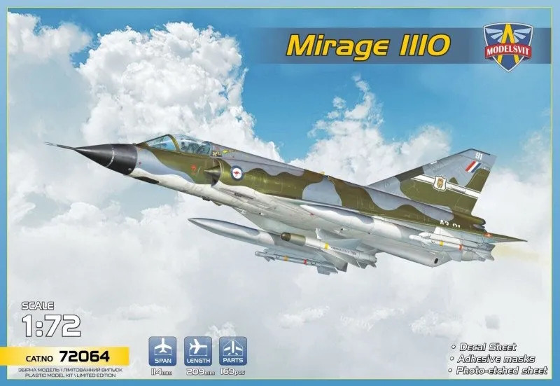 Сборная модель Modelsvit Mirage IIIO Interceptor (172)
