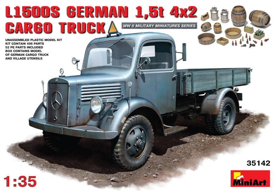 Сборная модель MiniArt MB 1500S German 4x2 Cargo Truck (135)