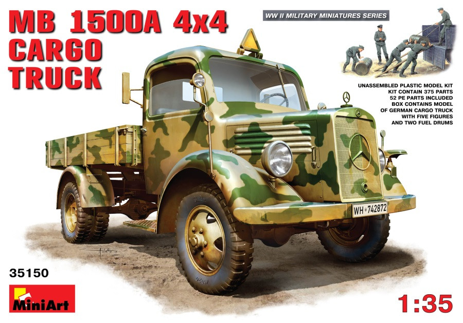 Сборная модель MiniArt MB 1500A 4x4 Cargo Truck (135)