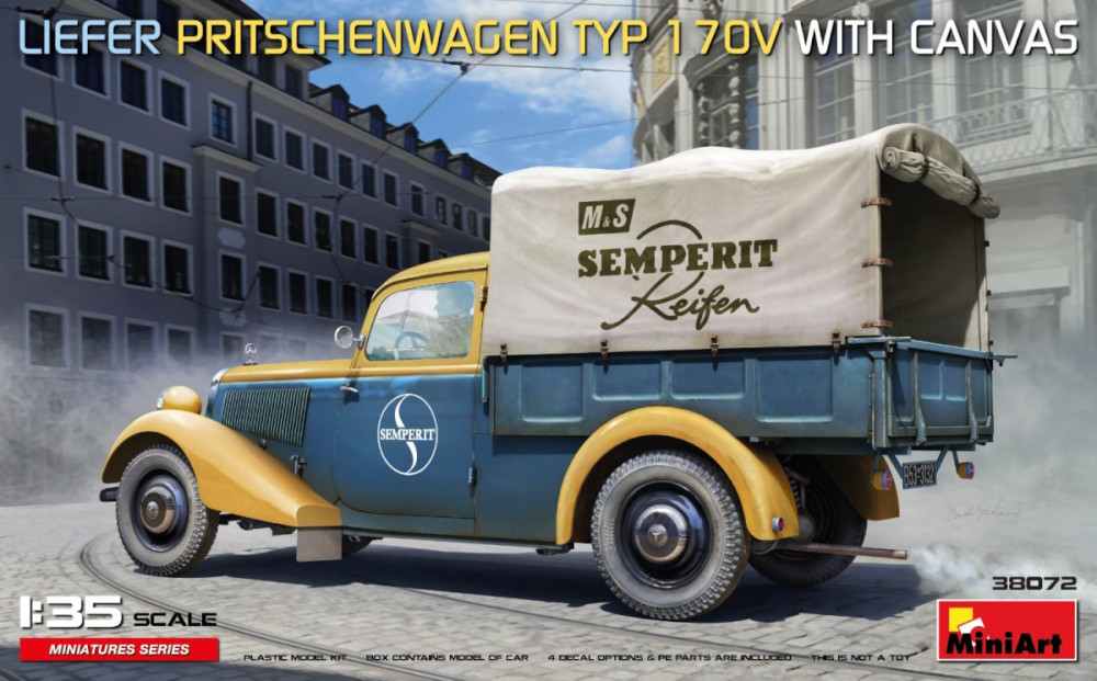 Сборная модель MiniArt Liefer Pritschenwagen Typ 170V with Canvas (135)