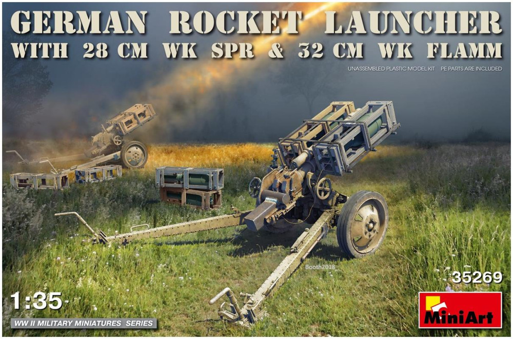 Сборная модель MiniArt German Rocket Launcher with 28 cm WK SPR and 32 Flamm (135) (35269)