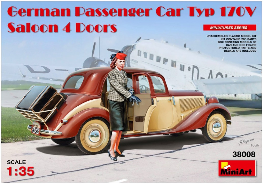 Сборная модель MiniArt German Passenger Car Typ 170V Saloon 4 Doors (135) (38008)