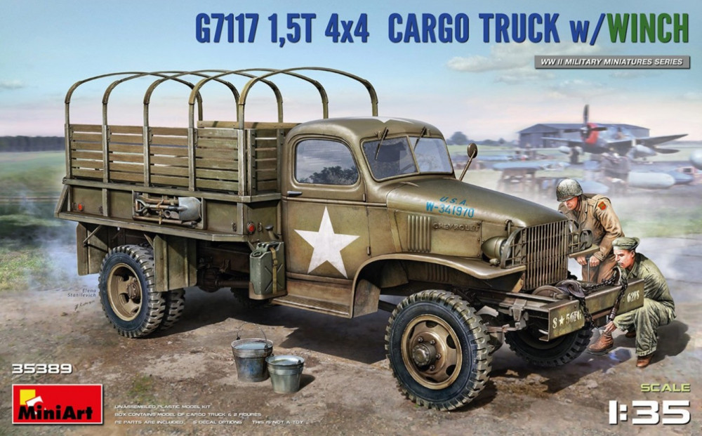 Сборная модель MiniArt G7117 1.5t 4x4 Cargo Truck w/Winch (135)