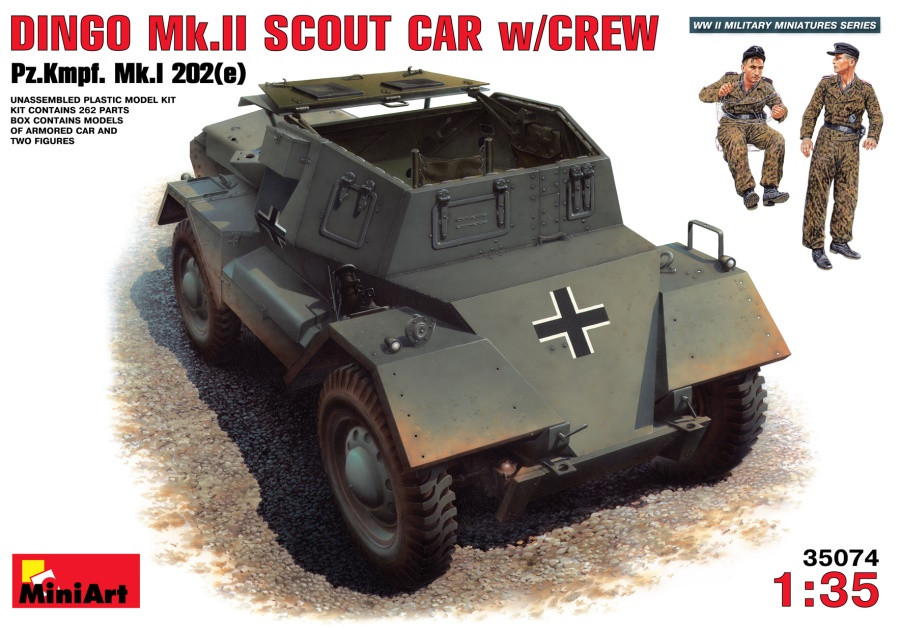 Сборная модель MiniArt Dingo Mk.II Scout Car w/Crew (135)