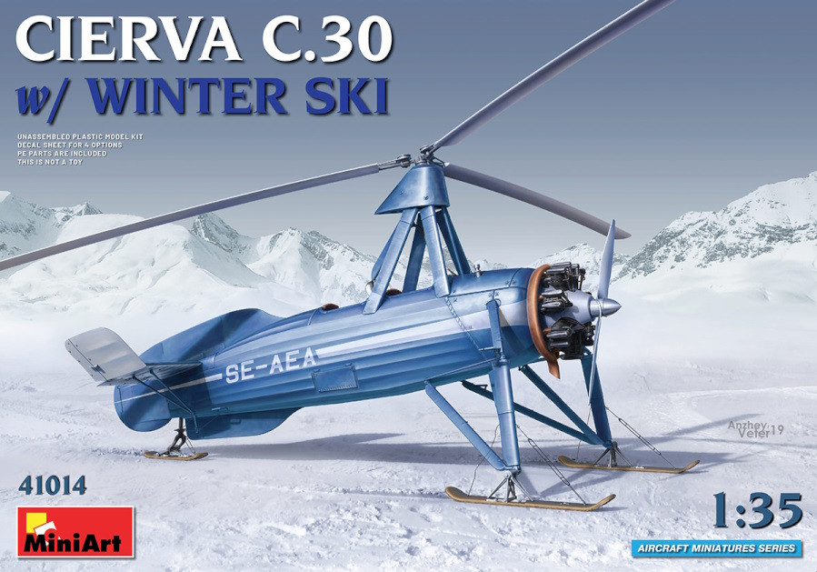 Сборная модель MiniArt Cierva C.30 with Winter Ski (135)