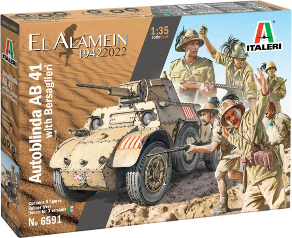 Сборная модель ITALERI Autoblinda AB 41 with Bersaglieri El Alamein (135)