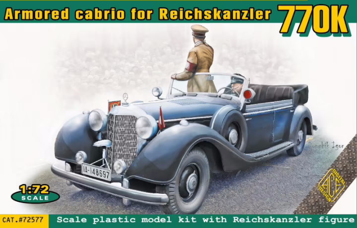 Сборная модель Ace Armored Cabrio for Reichskanzler 770K (172)
