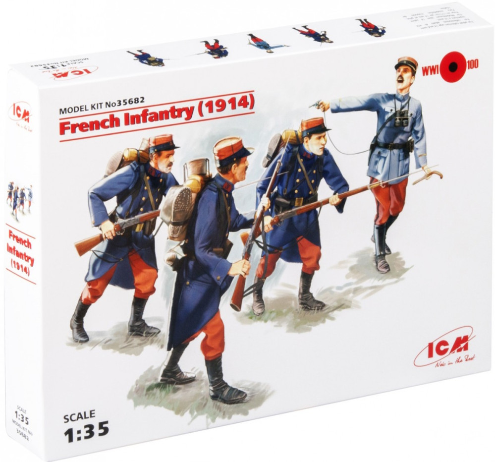 Сборная модель ICM French Infantry (1914) (135) 35682