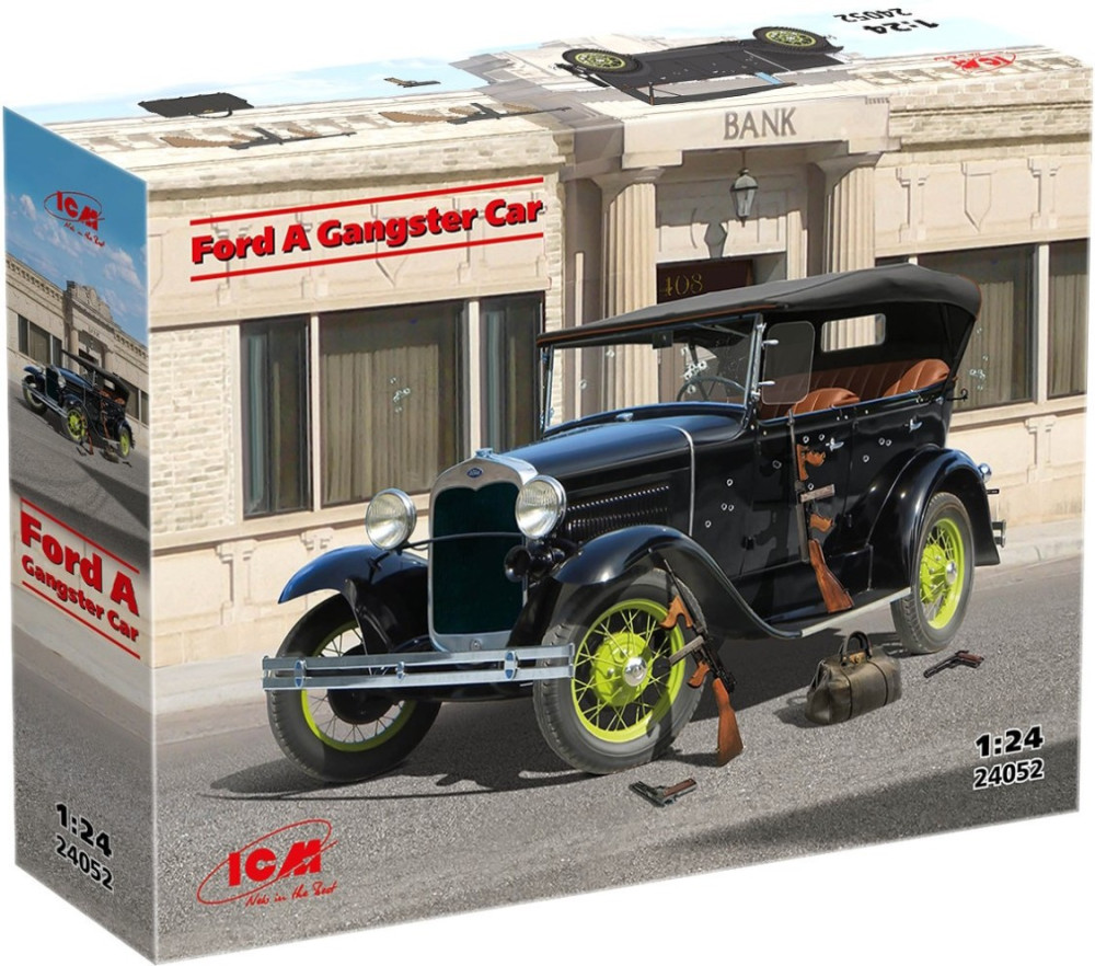 Сборная модель ICM Ford A Gangster Car (124)