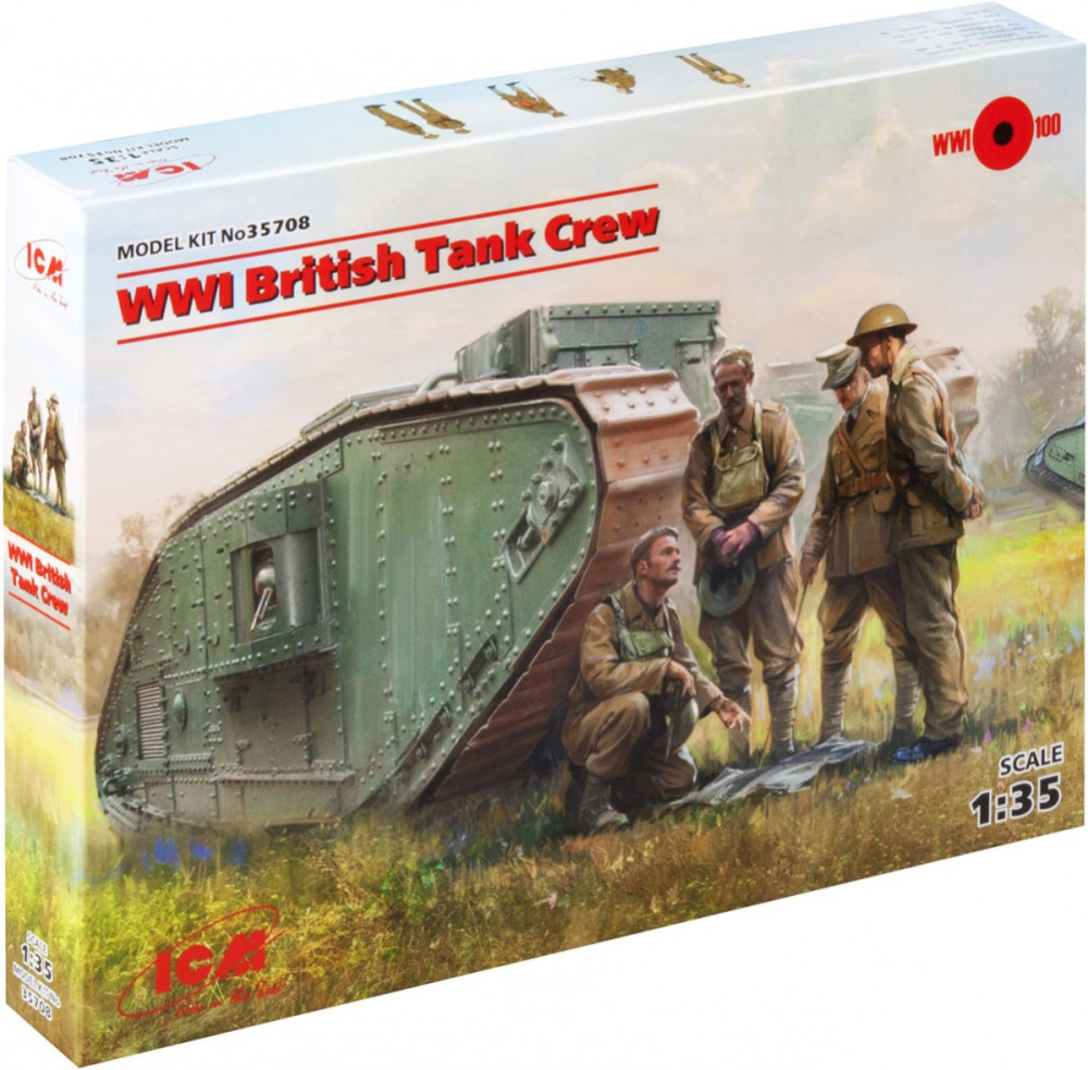 Сборная модель ICM WWI British Tank Crew (135)