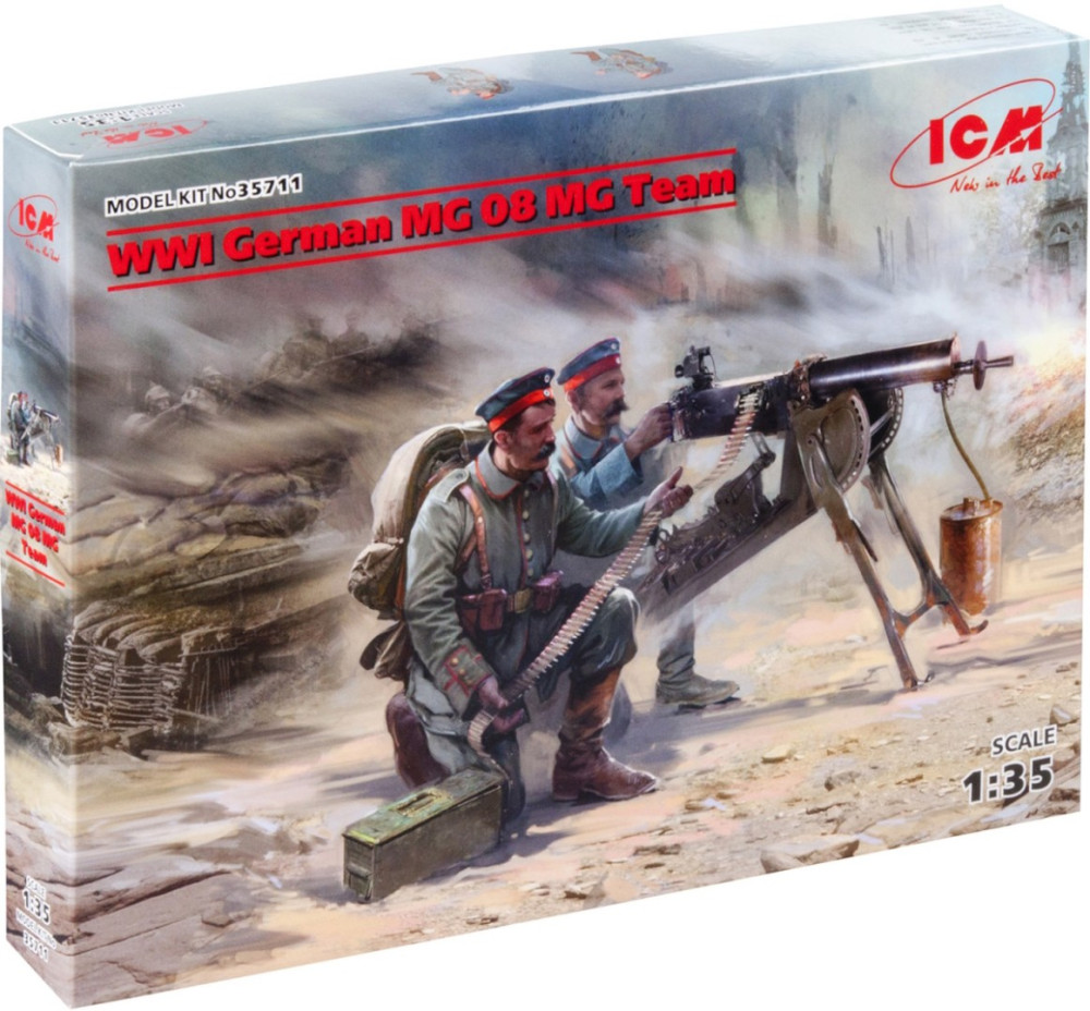 Сборная модель ICM WWI German MG08 Team (135)